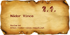 Nádor Vince névjegykártya